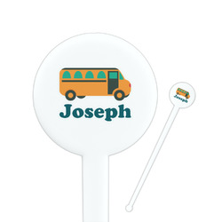 School Bus Round Plastic Stir Sticks (Personalized)