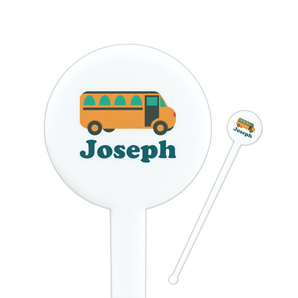 Custom School Bus Round Plastic Stir Sticks (Personalized)