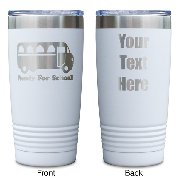 School Bus White Polar Camel Tumbler - 20oz - Double Sided - Approval