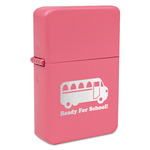 School Bus Windproof Lighter - Pink - Double Sided (Personalized)