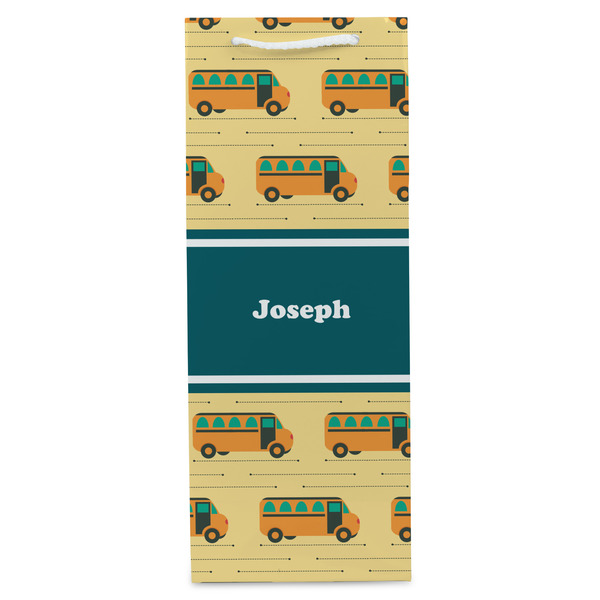 School Bus Wine Gift Bag - Gloss - Front