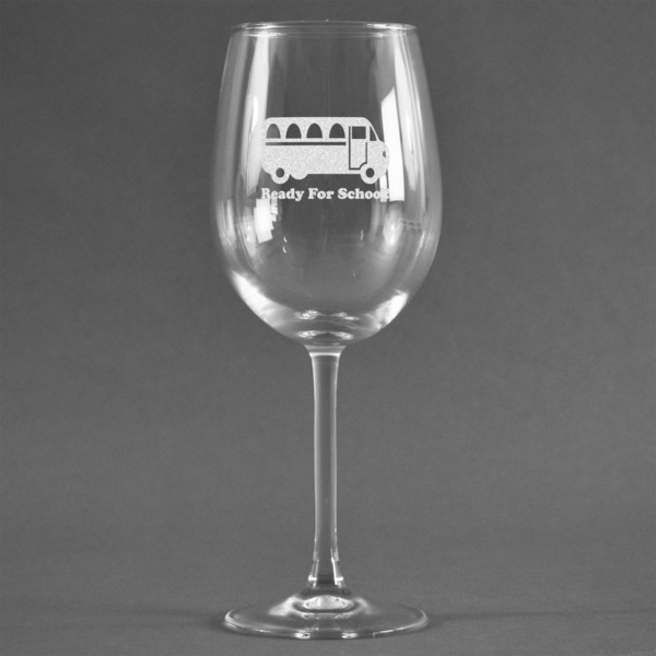 Custom School Bus Wine Glass (Single) (Personalized)