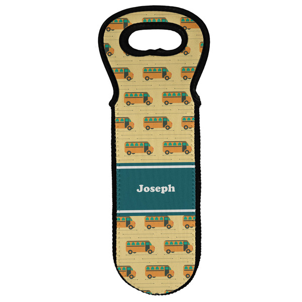 Custom School Bus Wine Tote Bag (Personalized)