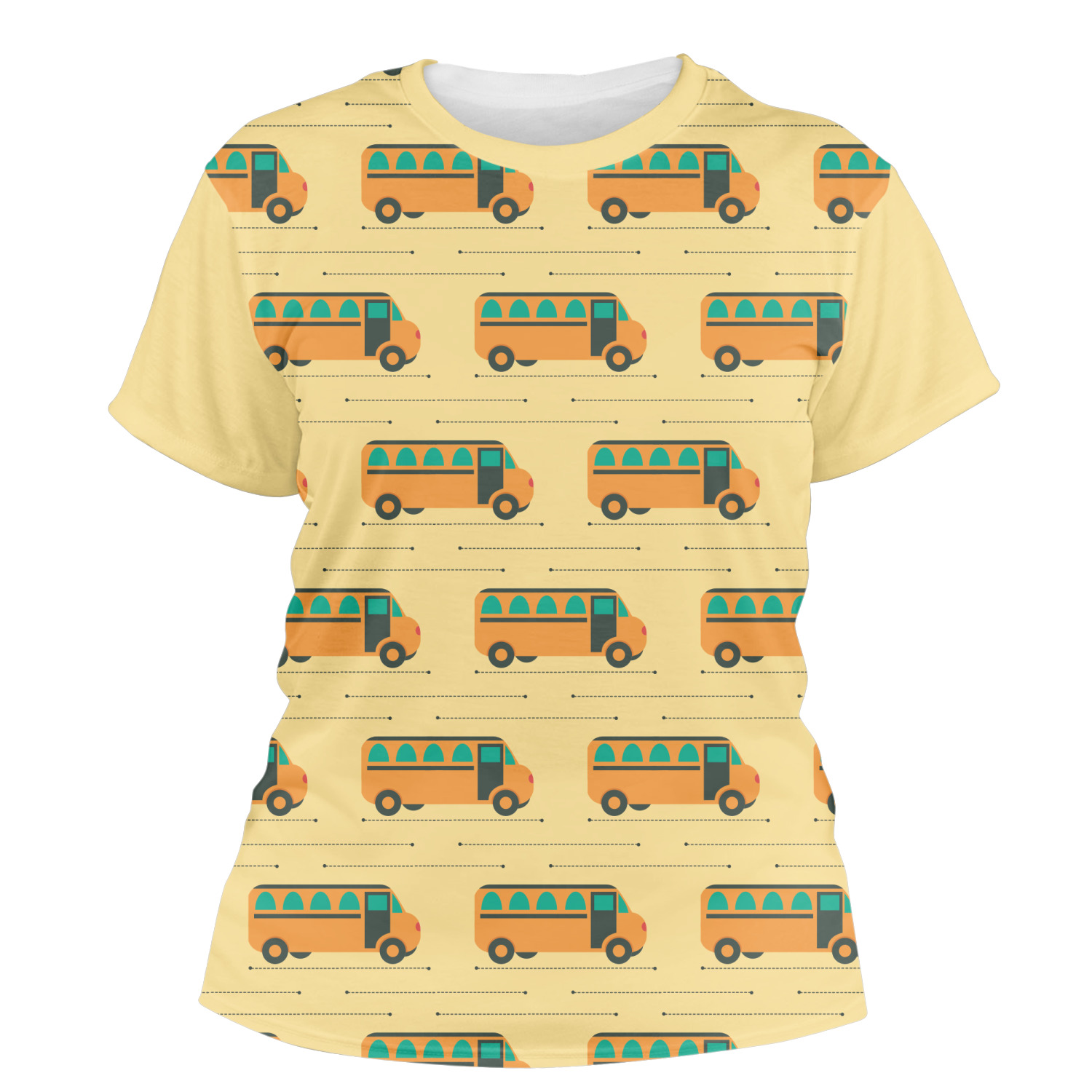 Custom School Bus Women's Crew TShirt YouCustomizeIt