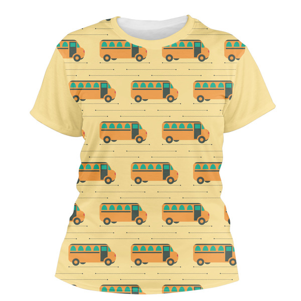 Custom School Bus Women's Crew T-Shirt - Large