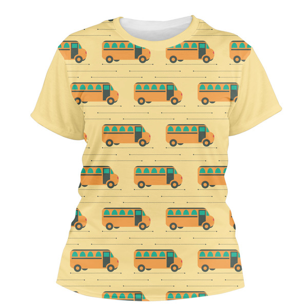 Custom School Bus Women's Crew T-Shirt - X Large