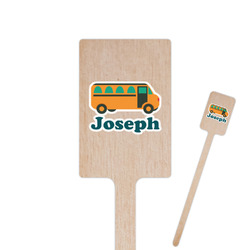School Bus 6.25" Rectangle Wooden Stir Sticks - Double Sided (Personalized)