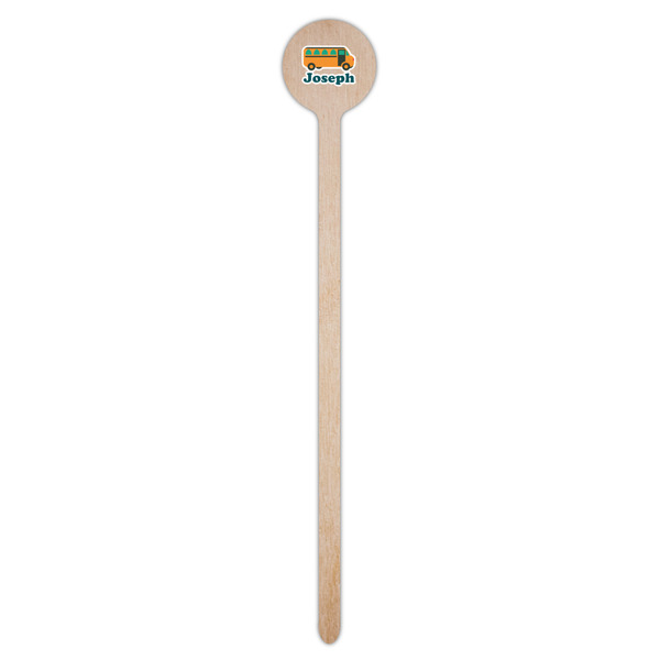 School Bus Wooden 7.5" Stir Stick - Round - Single Stick