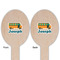 School Bus Wooden Food Pick - Oval - Double Sided - Front & Back