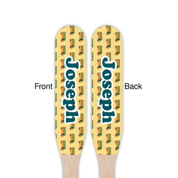School Bus Wooden Food Pick - Paddle - Double Sided - Front & Back