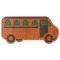 School Bus Wooden Sticker Medium Color - Main