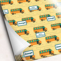 School Bus Wrapping Paper Sheets - Single-Sided - 20" x 28" (Personalized)