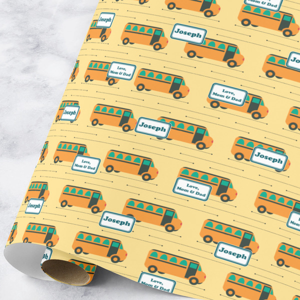 Custom School Bus Wrapping Paper Roll - Large (Personalized)