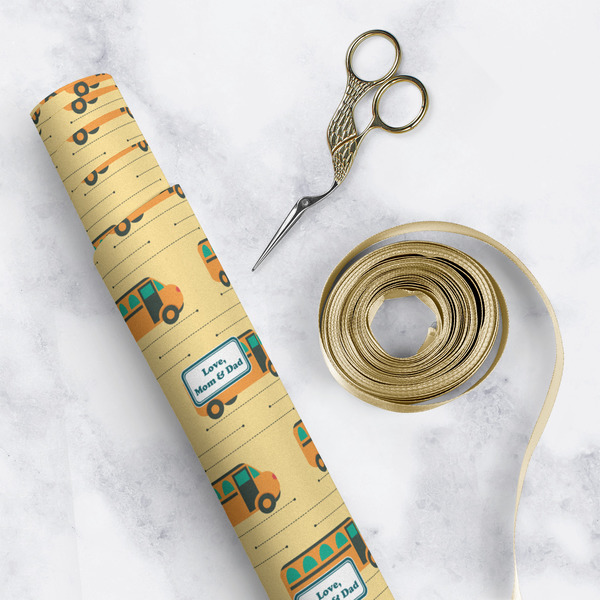 School Bus Wrapping Paper Roll - Matte - In Context