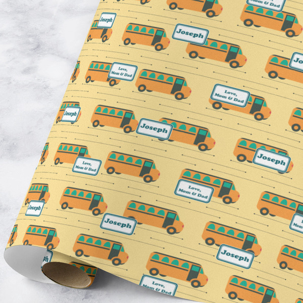 Custom School Bus Wrapping Paper Roll - Large - Matte (Personalized)