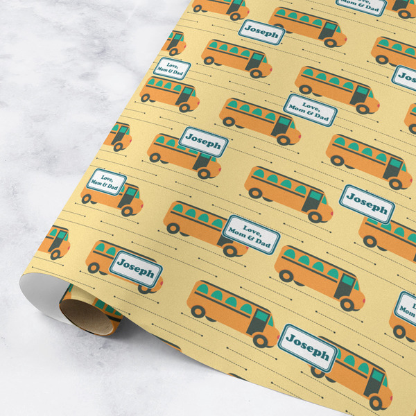 Custom School Bus Wrapping Paper Roll - Medium - Matte (Personalized)