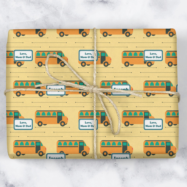 School Bus Wrapping Paper Roll - Matte - Wrapped Box