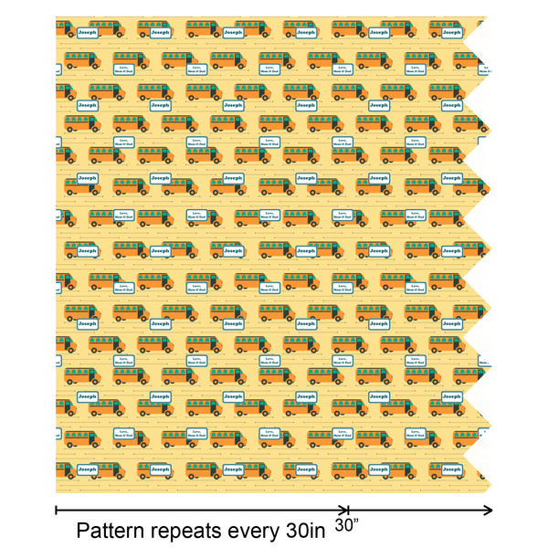 School Bus Wrapping Paper Roll - Satin - Partial Roll