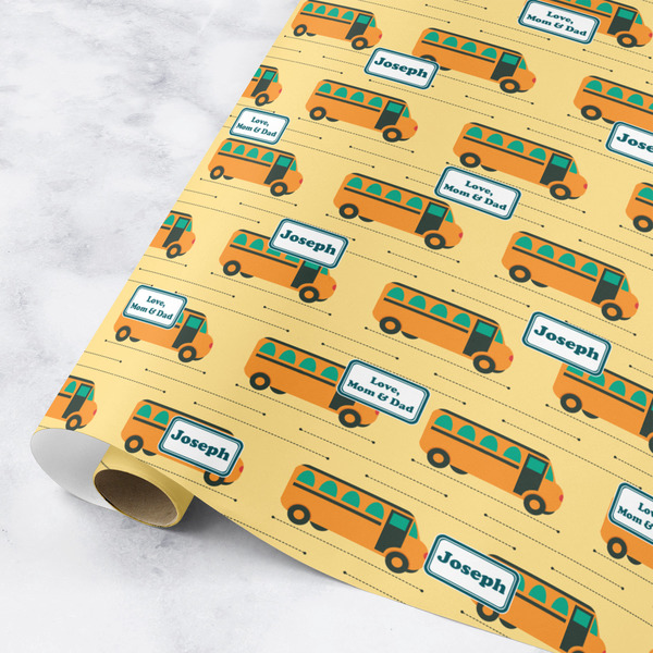 Custom School Bus Wrapping Paper Roll - Small (Personalized)