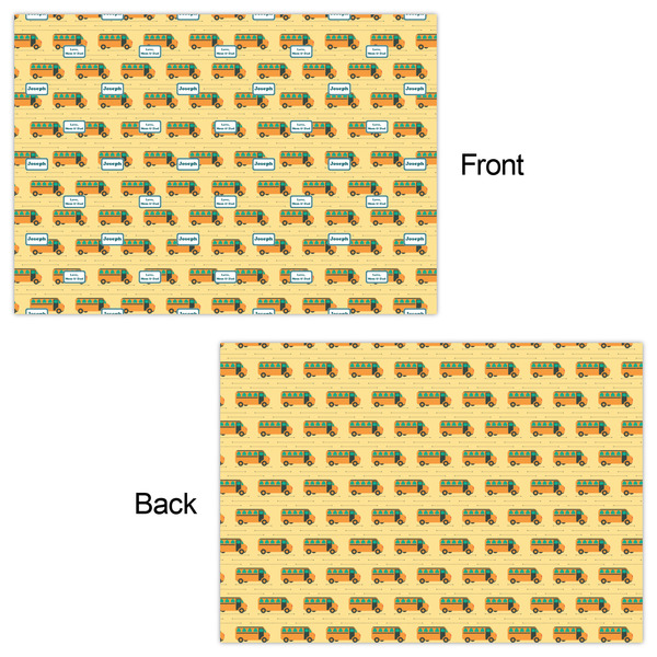 School Bus Wrapping Paper Sheet - Double Sided - Front & Back