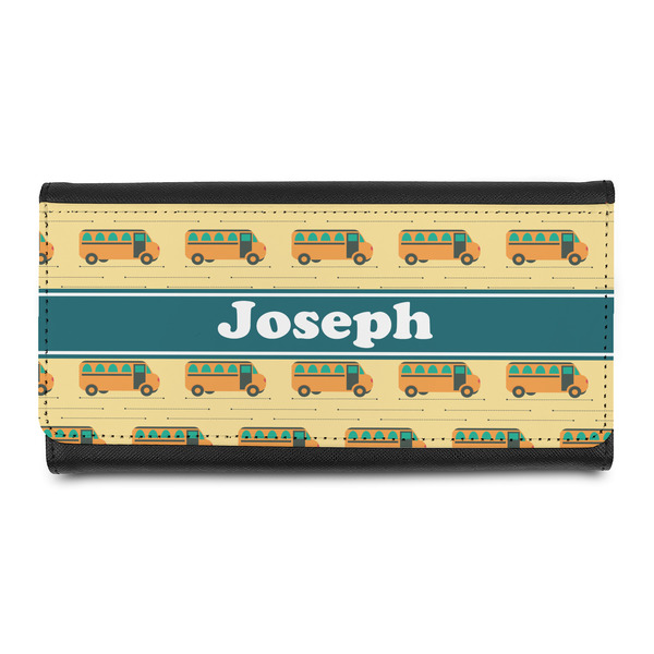Custom School Bus Leatherette Ladies Wallet (Personalized)