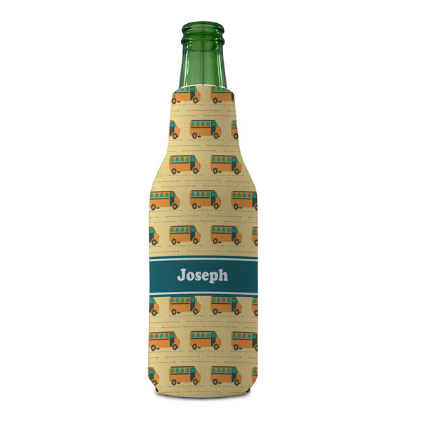 School Bus Zipper Bottle Cooler - FRONT (bottle)
