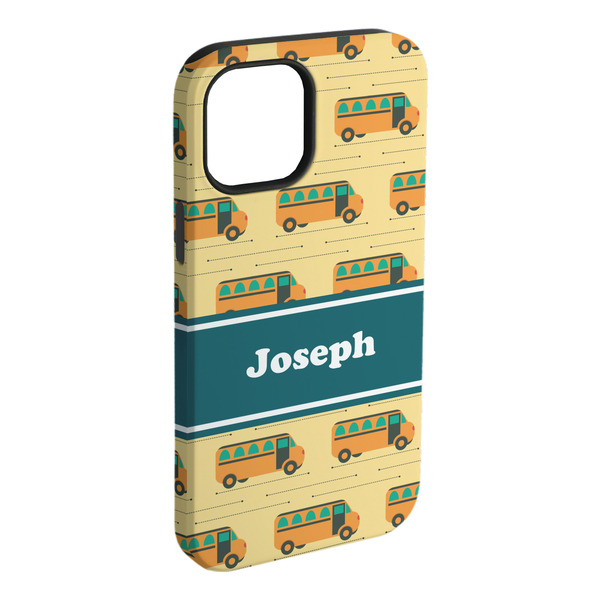 Custom School Bus iPhone Case - Rubber Lined - iPhone 15 Plus (Personalized)