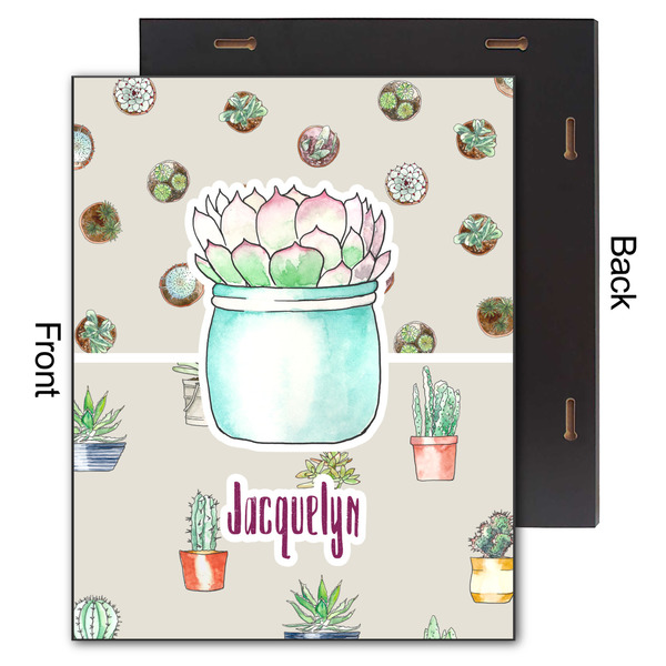Cactus 11x14 Wood Print - Front & Back View