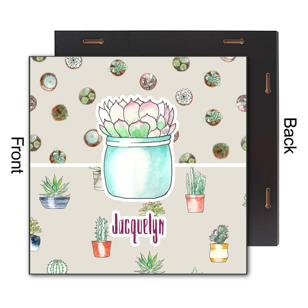 Cactus 12x12 Wood Print - Front & Back View