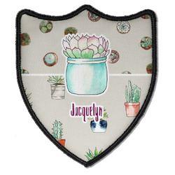 Cactus Iron On Shield Patch B w/ Name or Text