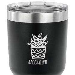 Cactus 30 oz Stainless Steel Tumbler - Black - Single Sided (Personalized)