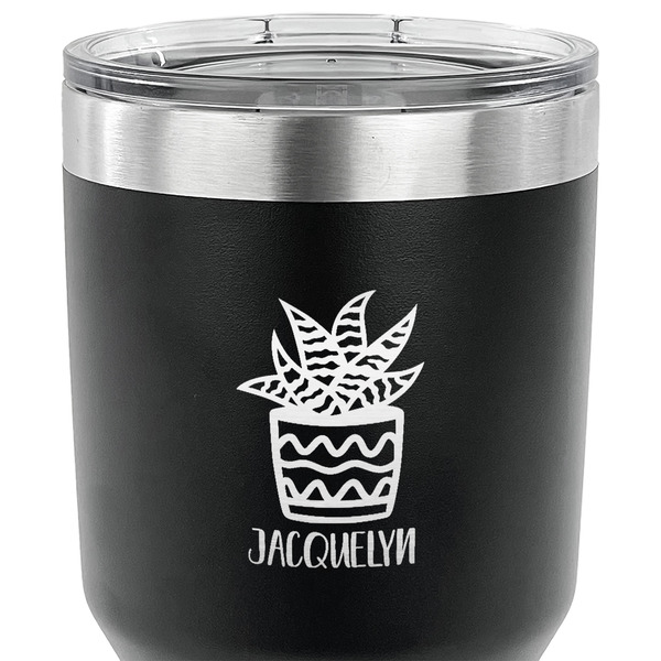 Cactus 30 oz Stainless Steel Ringneck Tumbler - Black - CLOSE UP