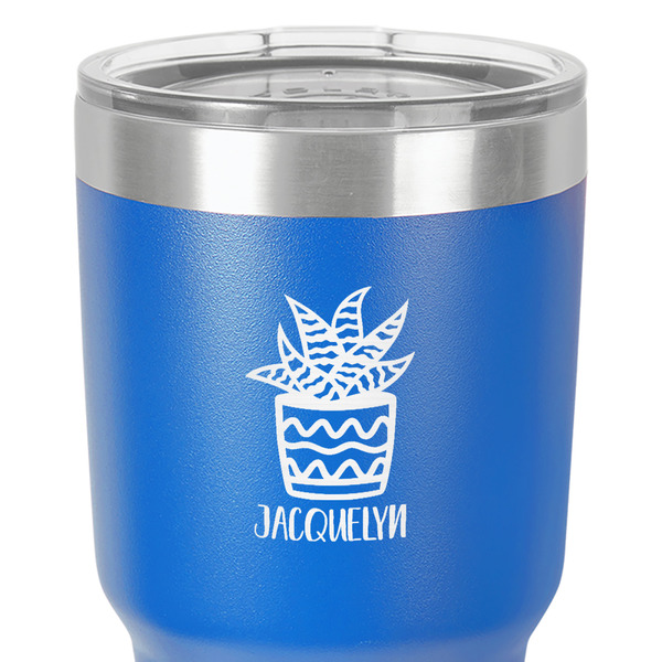 Cactus 30 oz Stainless Steel Ringneck Tumbler - Blue - Close Up