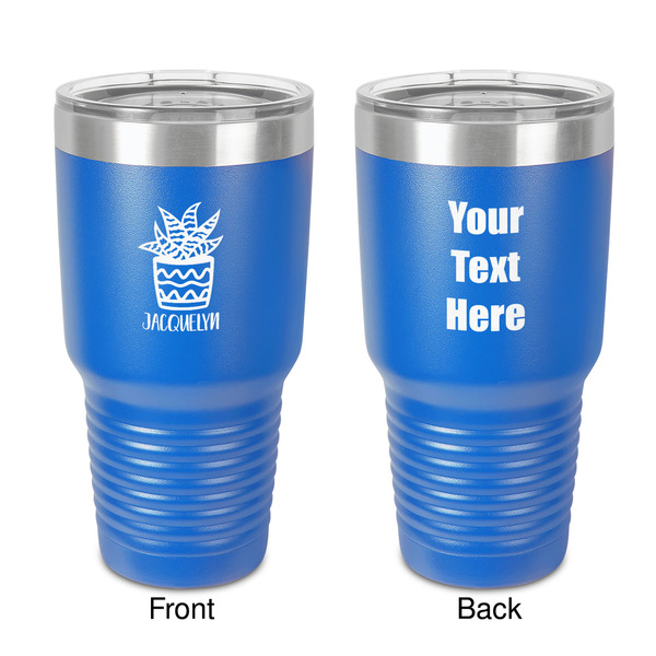 Custom Cactus 30 oz Stainless Steel Tumbler - Royal Blue - Double-Sided (Personalized)