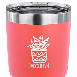 Cactus 30 oz Stainless Steel Tumbler - Coral - Single Sided (Personalized)