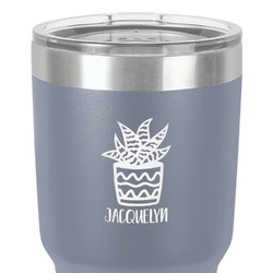 Cactus 30 oz Stainless Steel Tumbler - Grey - Double-Sided (Personalized)