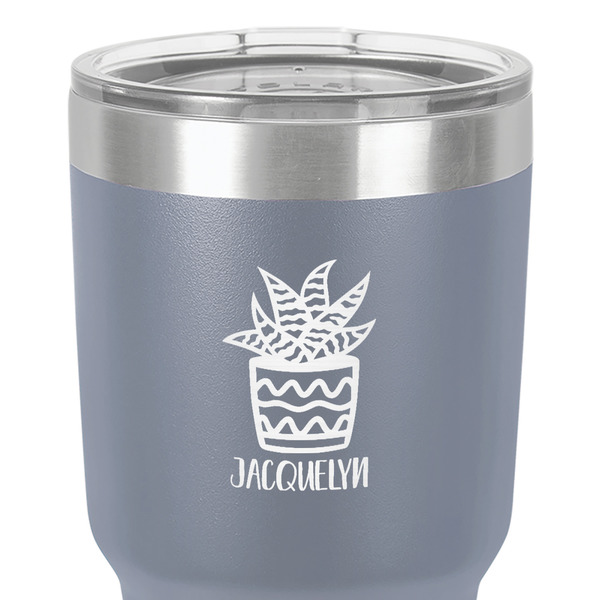 Cactus 30 oz Stainless Steel Ringneck Tumbler - Grey - Close Up