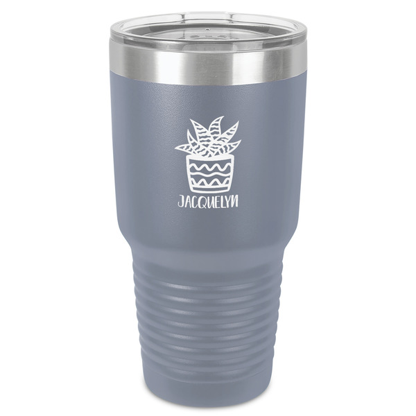Custom Cactus 30 oz Stainless Steel Tumbler - Grey - Single-Sided (Personalized)