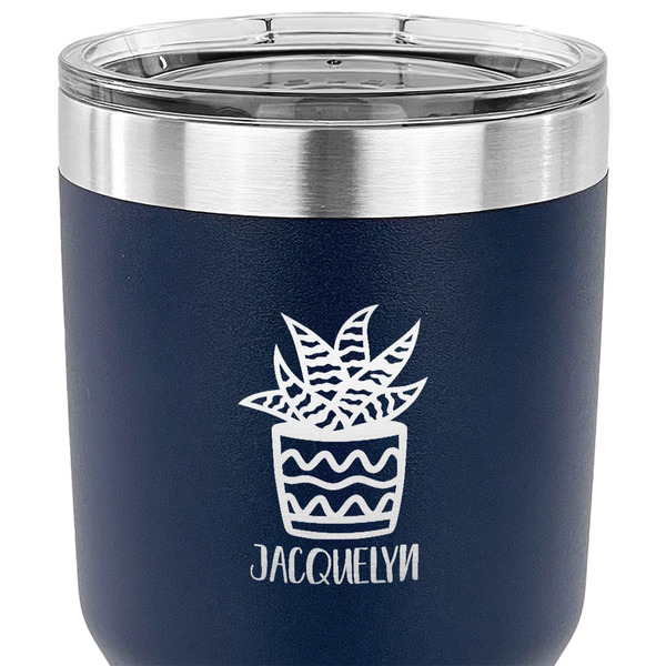 Cactus 30 oz Stainless Steel Ringneck Tumbler - Navy - CLOSE UP