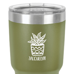 Cactus 30 oz Stainless Steel Tumbler - Olive - Single-Sided (Personalized)