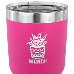 Cactus 30 oz Stainless Steel Tumbler - Pink - Double Sided (Personalized)