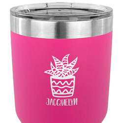 Cactus 30 oz Stainless Steel Tumbler - Pink - Single Sided (Personalized)