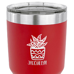 Cactus 30 oz Stainless Steel Tumbler - Red - Double Sided (Personalized)