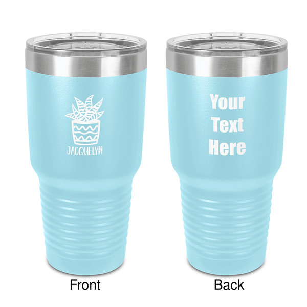 Custom Cactus 30 oz Stainless Steel Tumbler - Teal - Double-Sided (Personalized)