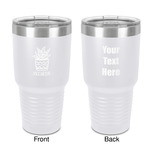Cactus 30 oz Stainless Steel Tumbler - White - Double-Sided (Personalized)