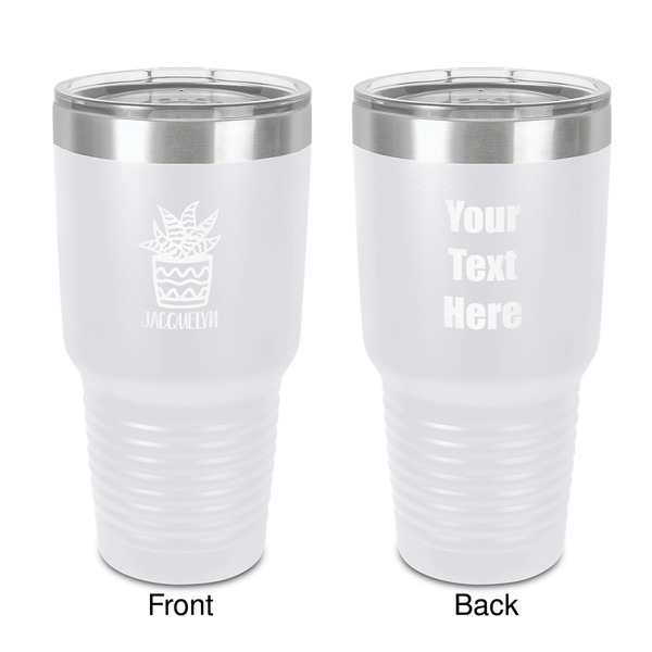 Custom Cactus 30 oz Stainless Steel Tumbler - White - Double-Sided (Personalized)