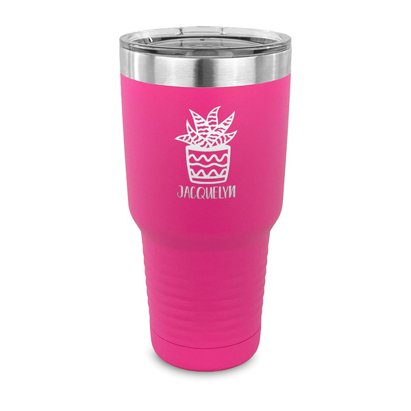 Custom Cactus 30 oz Stainless Steel Tumbler - Pink - Single Sided (Personalized)
