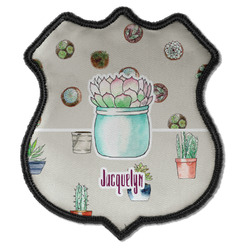 Cactus Iron On Shield Patch C w/ Name or Text