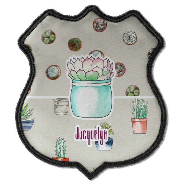 Custom Cactus Iron On Shield Patch C w/ Name or Text