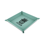 Cactus 6" x 6" Teal Faux Leather Valet Tray (Personalized)